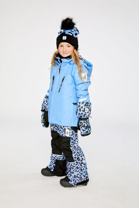 Deux par Deux waterproof girls two-piece ski snowsuit Bright Blue-Violet