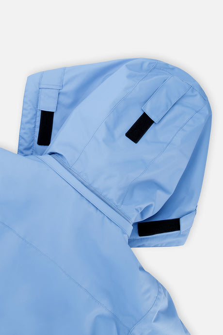 Close-up of the blue-violet TEKNIK jacket hood