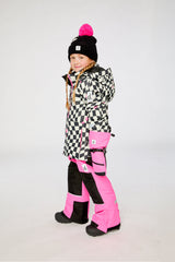 Two Piece Teknik Snowsuit Bright Pink And Checkered-2