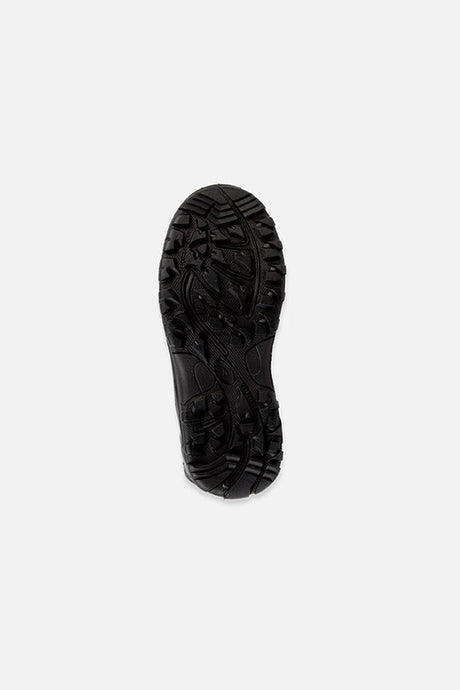 Deux par Deux noir quilted tall winter boots for kids, treaded outsole