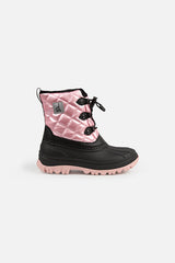 Quilted Winter Boots With Polar Fleece Lining Pale Dusty Pink-2