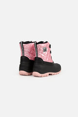Quilted Winter Boots With Polar Fleece Lining Pale Dusty Pink-1