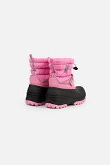 Rubberized Puffer Winter Boots Pink-2