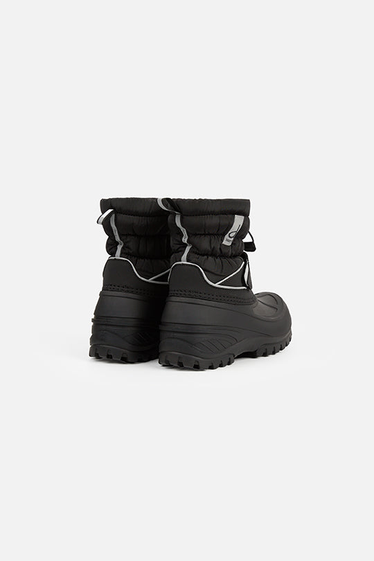 Rubberized Puffer Winter Boots Black-2