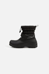 Deux par Deux toddler black puffer winter boots – single boot, inner side view