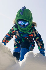 Oversized Dino Polar Balaclava For Ski Helmet Bright Green-1