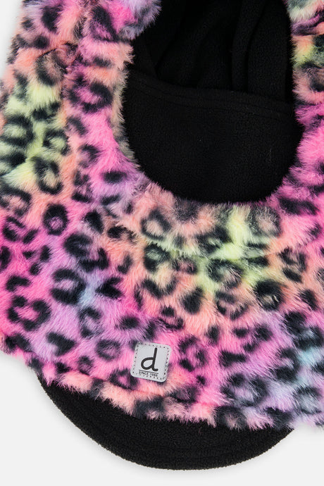 Oversized Polar Balaclava For Ski Helmet Multicolored Leopard Fur-3