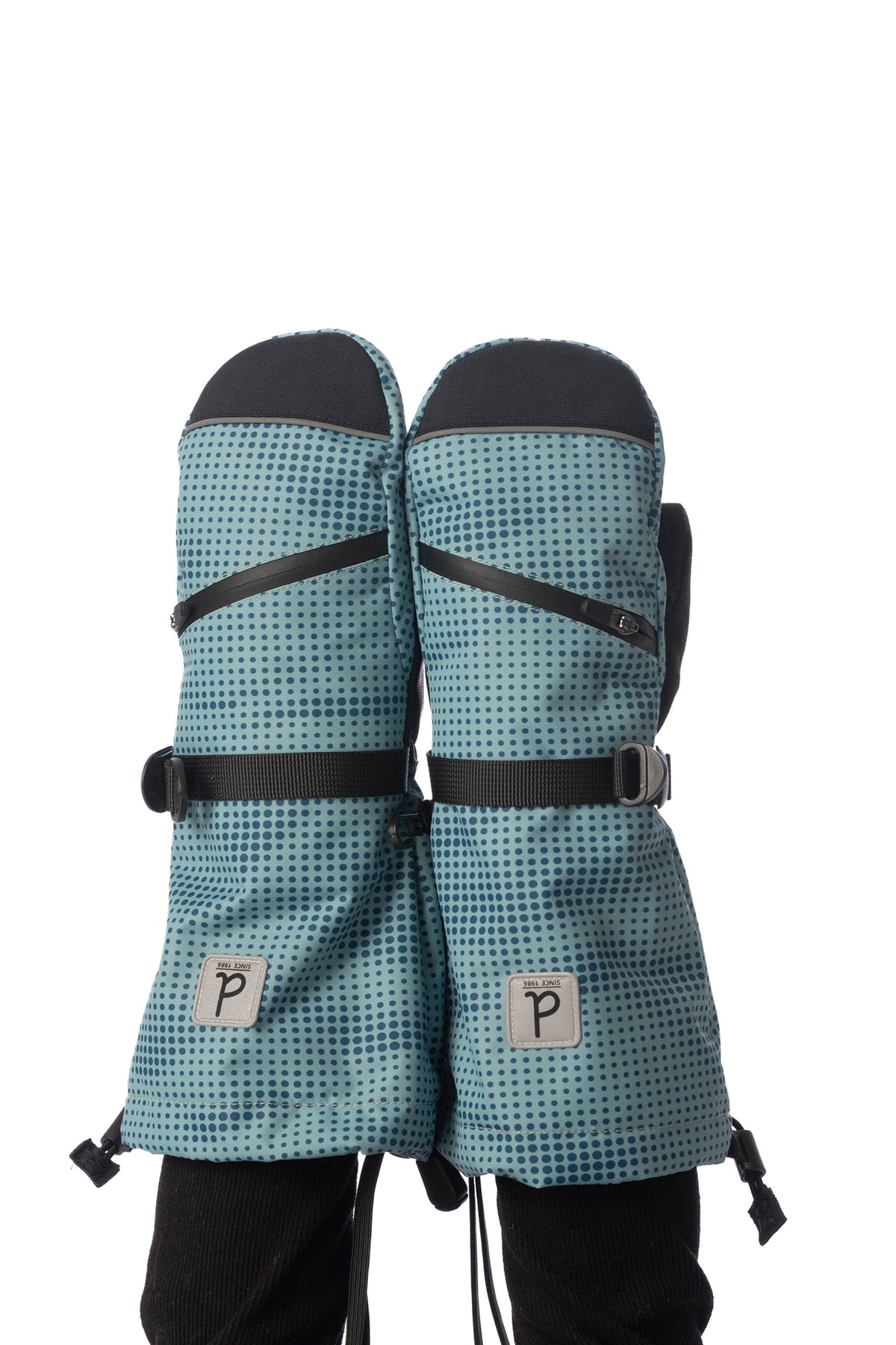 Winter Mittens Teknik Greyish Blue-1