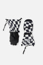 Teknik Winter Mittens White Checkered Print-0