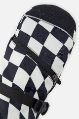 Teknik Winter Mittens White Checkered Print-3
