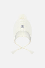 Winter Peruvian Knit Hat With Pompom Off-White-0