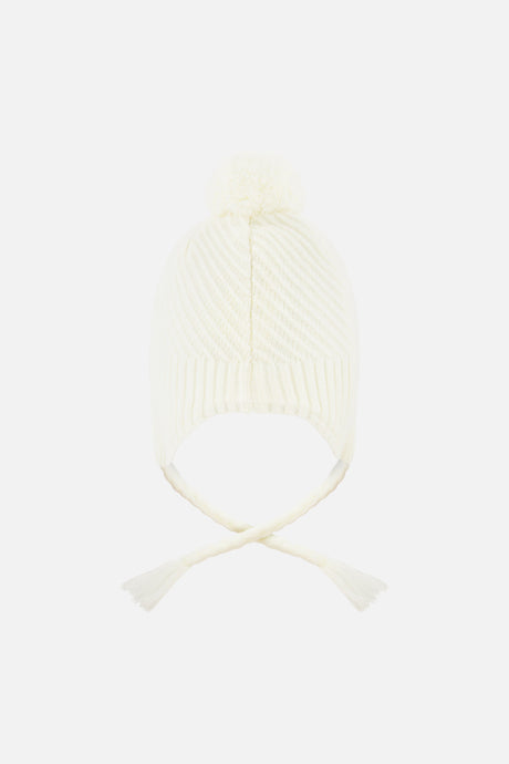 Winter Peruvian Knit Hat With Pompom Off-White-2