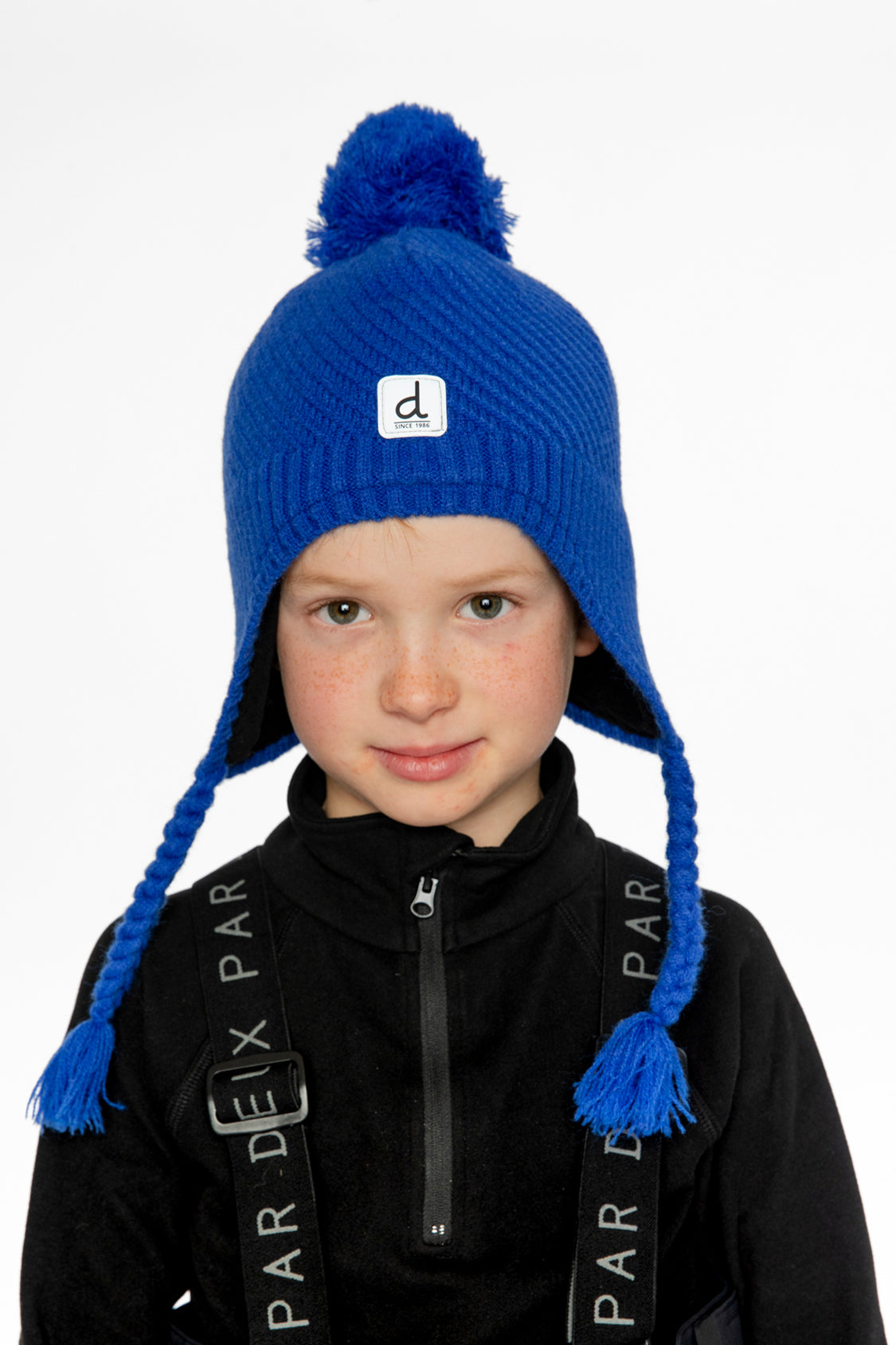 Winter Peruvian Knit Hat With Pompom Royal Blue-1