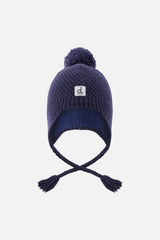 Winter Peruvian Knit Hat With Pompom Navy Blue-0