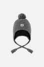 Winter Peruvian Knit Hat With Pompom Cool Dark Grey-0
