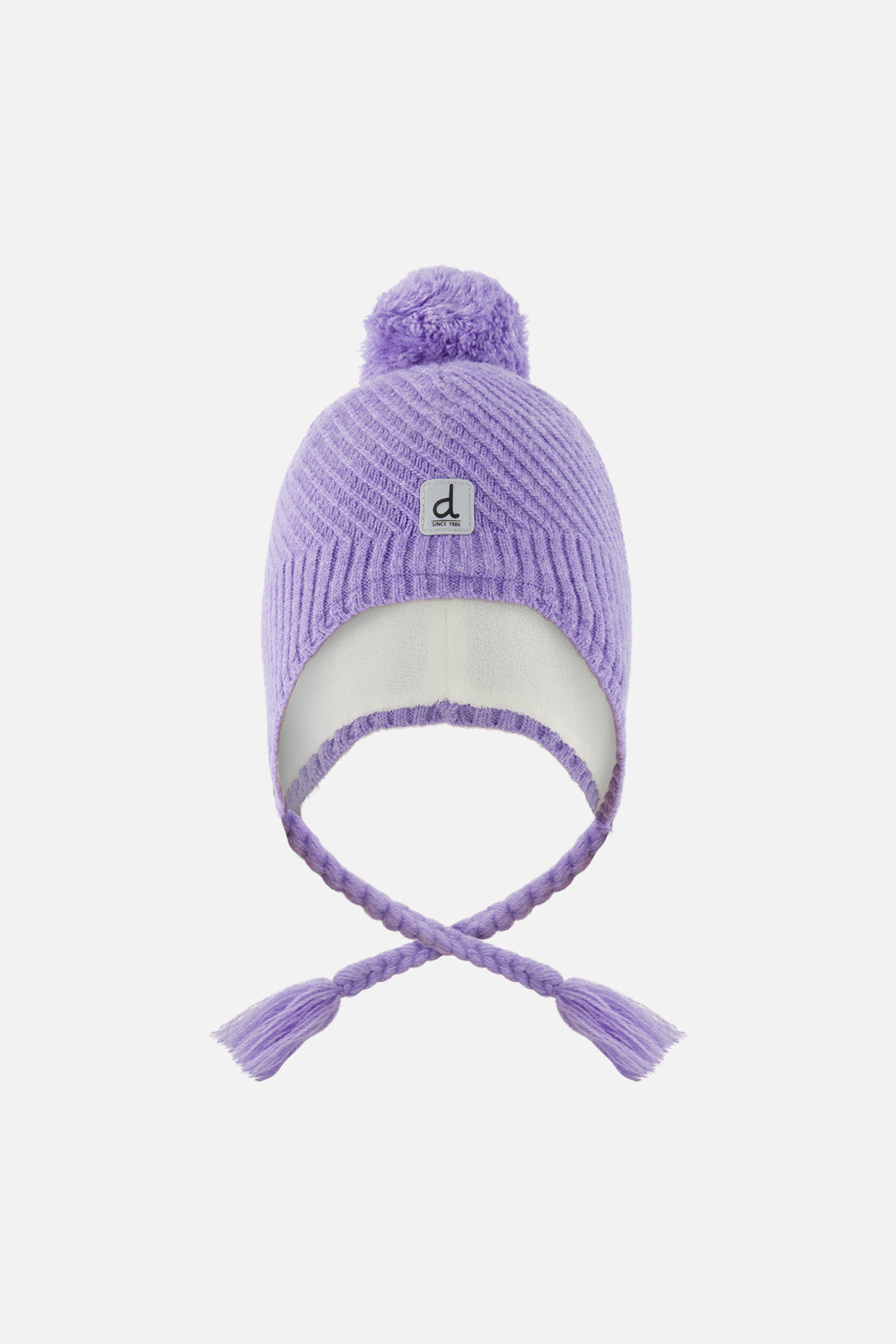 Winter Peruvian Knit Hat With Pompom Violet-0