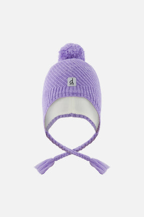 Winter Peruvian Knit Hat With Pompom Violet-0