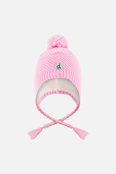 Winter Peruvian Knit Hat With Pompom Pink-0