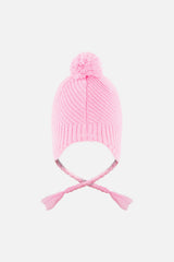 Winter Peruvian Knit Hat With Pompom Pink-2