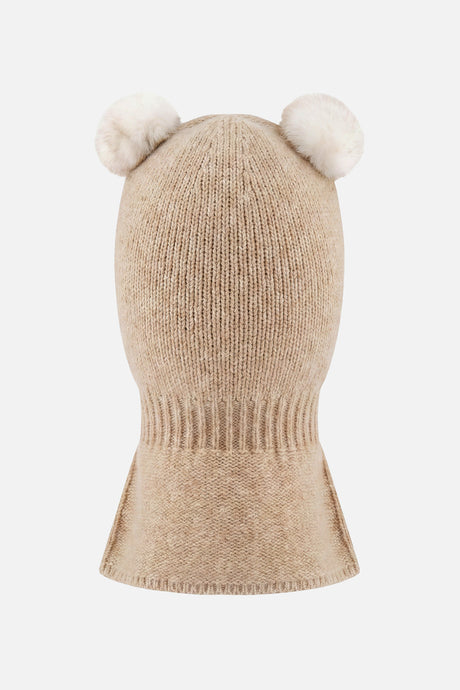 Baby Knit Bear Balaclava Light Taupe-1