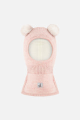 Baby Knit Bear Balaclava Pale Dusty Pink-0