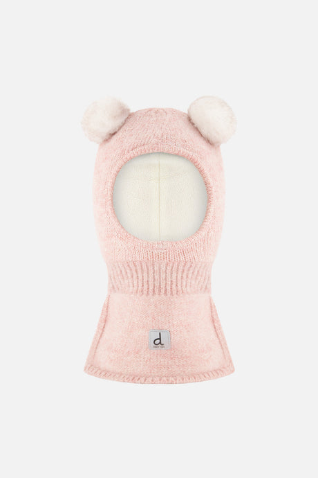 Baby Knit Bear Balaclava Pale Dusty Pink-0