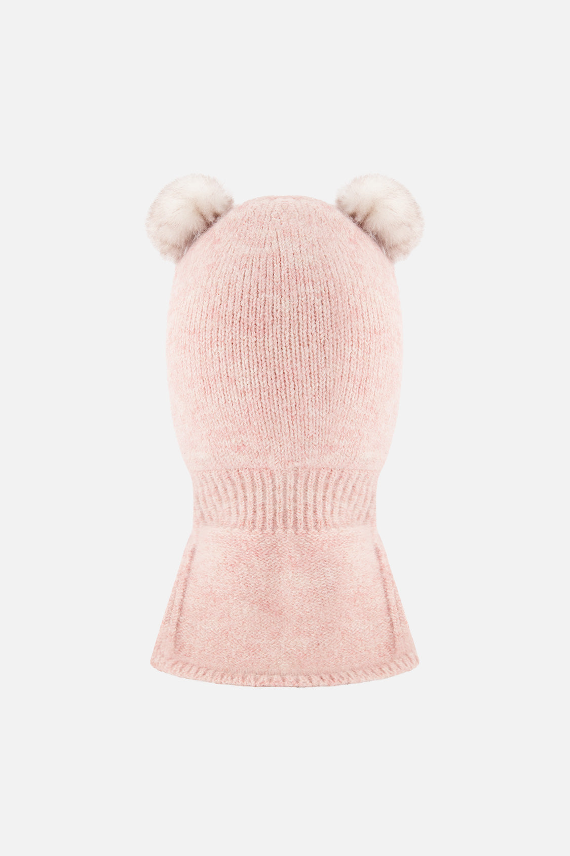 Baby Knit Bear Balaclava Pale Dusty Pink-1
