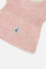 Baby Knit Bear Balaclava Pale Dusty Pink-2