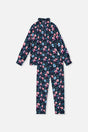 Two Piece Thermal Underwear Blue Floral Print-0