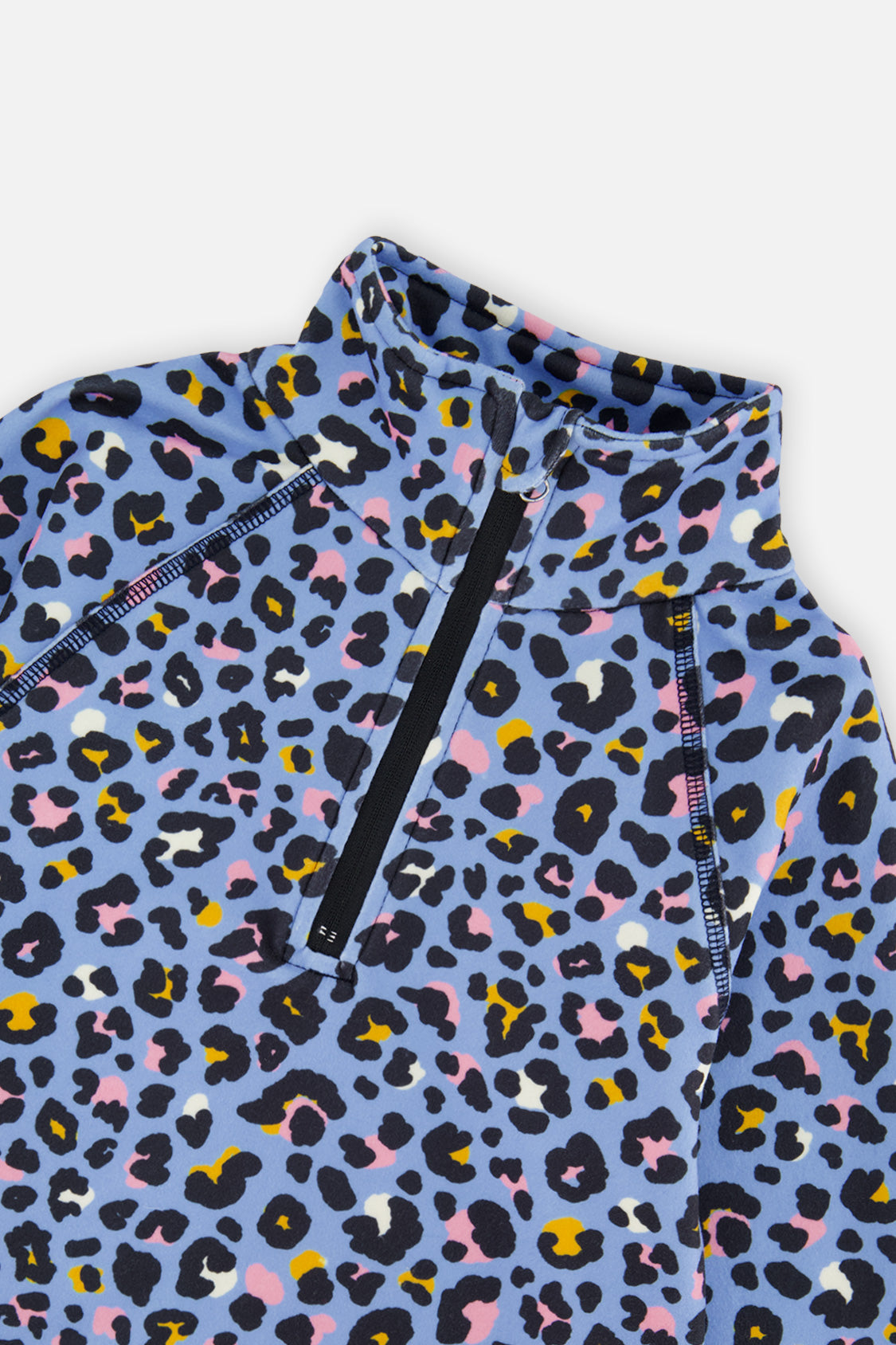 Deux par Deux Two Piece Thermal Underwear Blue Leopard Print