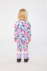Baby One Piece Thermal Underwear Purple Floral Print-3