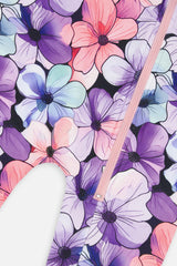 Deux par Deux Baby One Piece Thermal Underwear Purple Floral Print