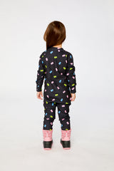 Baby One Piece Thermal Underwear Black Printed Gummy Bears-3