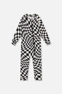 Baby One Piece Thermal Underwear White Checkered Print-0