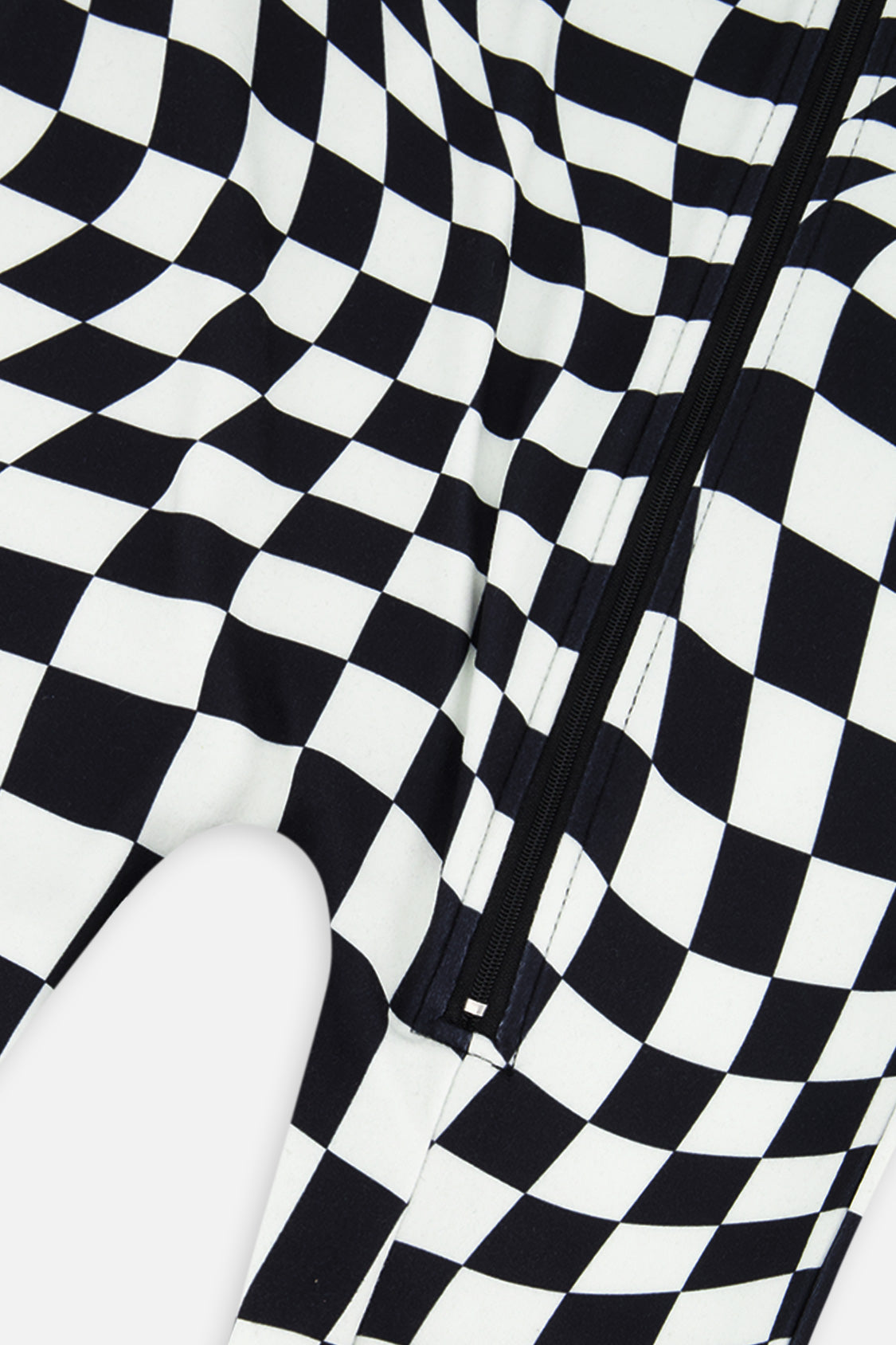 Deux par Deux One Piece Thermal Underwear White Checkered Print