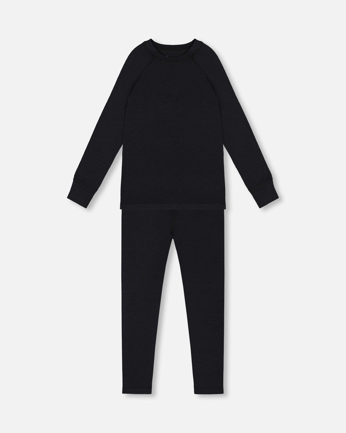 Two Piece Thermal Underwear Merino Blend Black-0