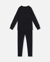 Two Piece Thermal Underwear Merino Blend Black-1