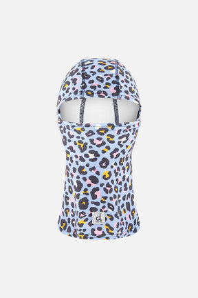 Brushed Jersey Balaclava Blue Leopard Print-0