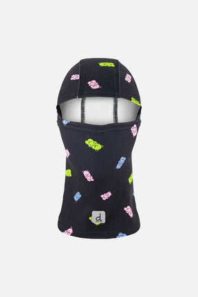 Brushed Jersey Balaclava Black Printed Gummy Bears-0
