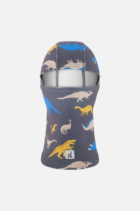 Brushed Jersey Balaclava Grey And Blue Dinosaur Print-0