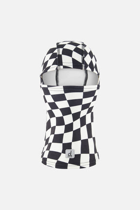 Brushed Jersey Balaclava White Checkered Print-0