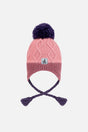 Winter Peruvian Knit Hat With Pompom Pink And Mauve-0