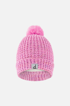Winter Knit Hat With Pompom Pink-0