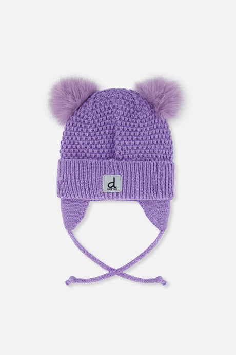 Baby Winter Knit Hat With Ears Violet-1