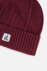 Winter Knit Hat Burgundy-3