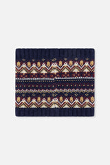 Winter Knit Neckwarmer Blue And Red Jacquard-2