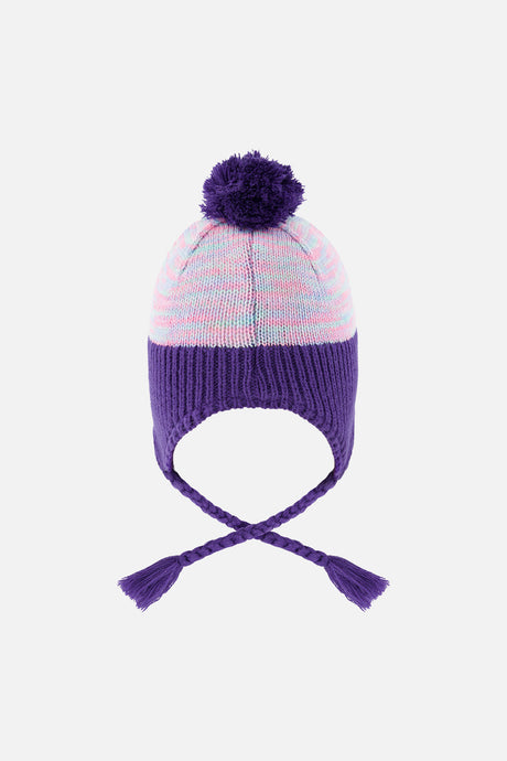 Winter Peruvian Knit Hat With Pompom Multicolored-2