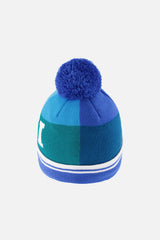 Winter Knit Hat With Pompom Dark Blue And Turquoise-2