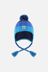 Winter Peruvian Knit Hat With Pompom Dark Blue-0