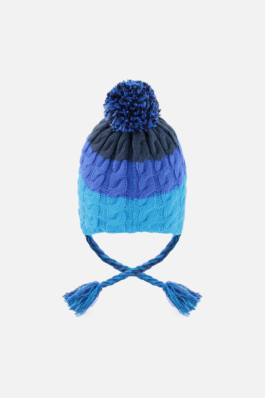 Winter Peruvian Knit Hat With Pompom Dark Blue-2